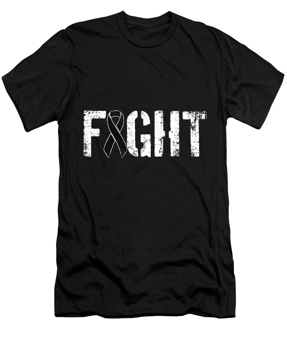 Fight Melanoma Cancer Military Style Awareness Ribbon Thepassionshop T-Shirt