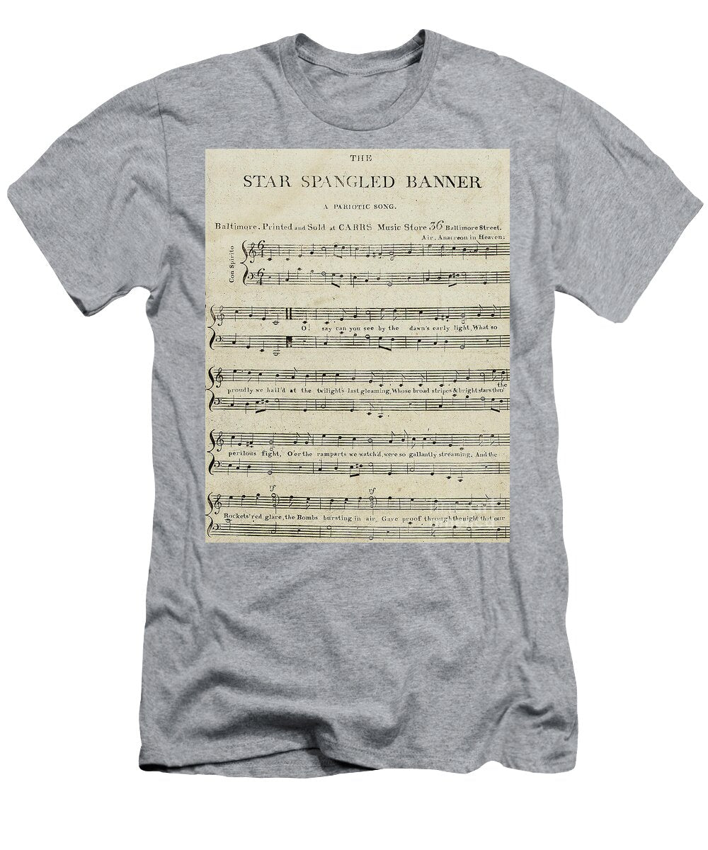 First Edition of the Sheet Music for the Star Spangled Banner American School T-Shirt