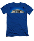 Flags in Front of a Stadium Yankee Panoramic Images T-Shirt