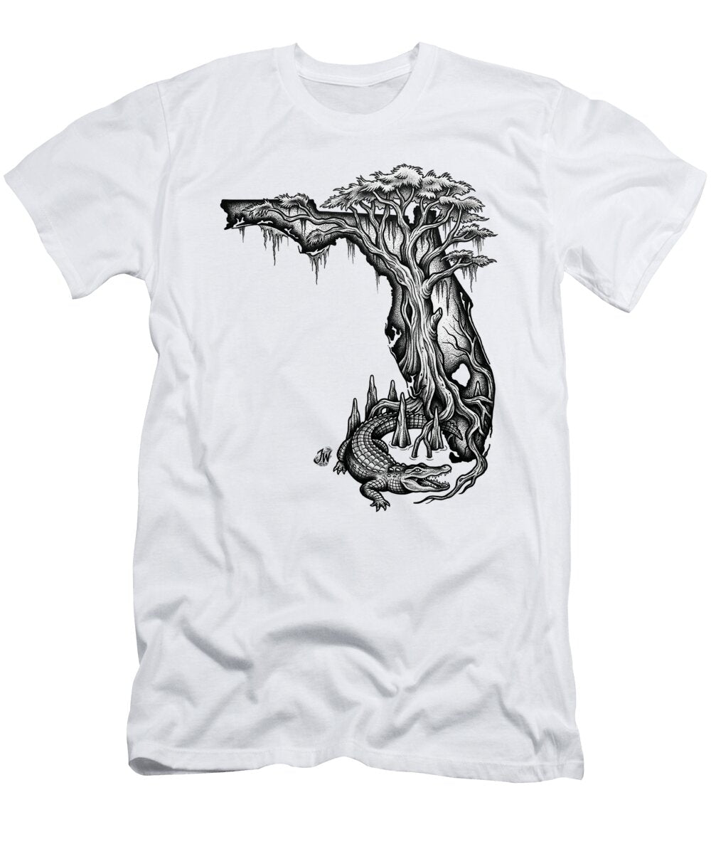 Florida Cypress Tree Alligator Fusion Joey Waves T-Shirt