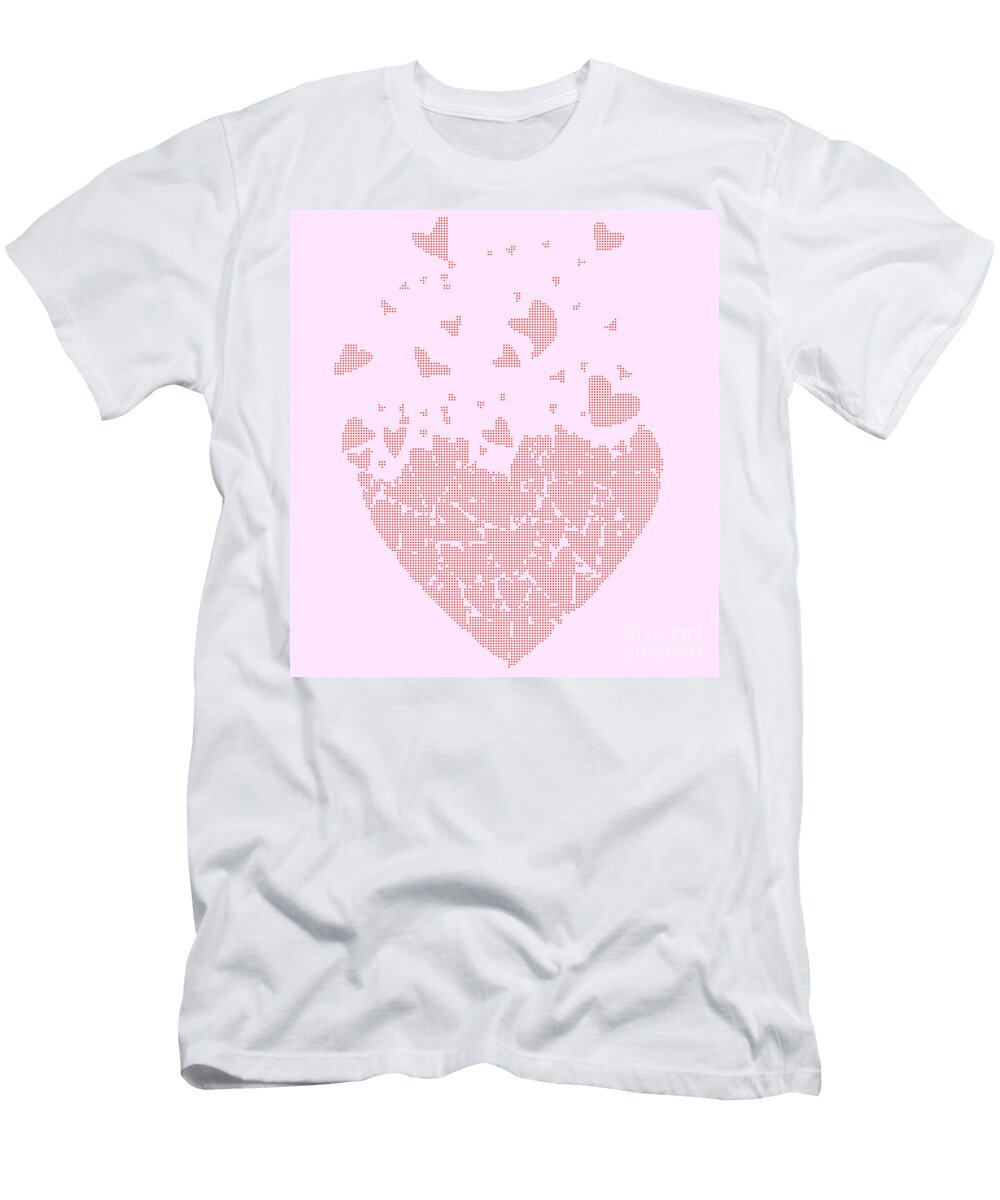 Flyaway Halftone Love Hearts Bigalbaloo Stock T-Shirt