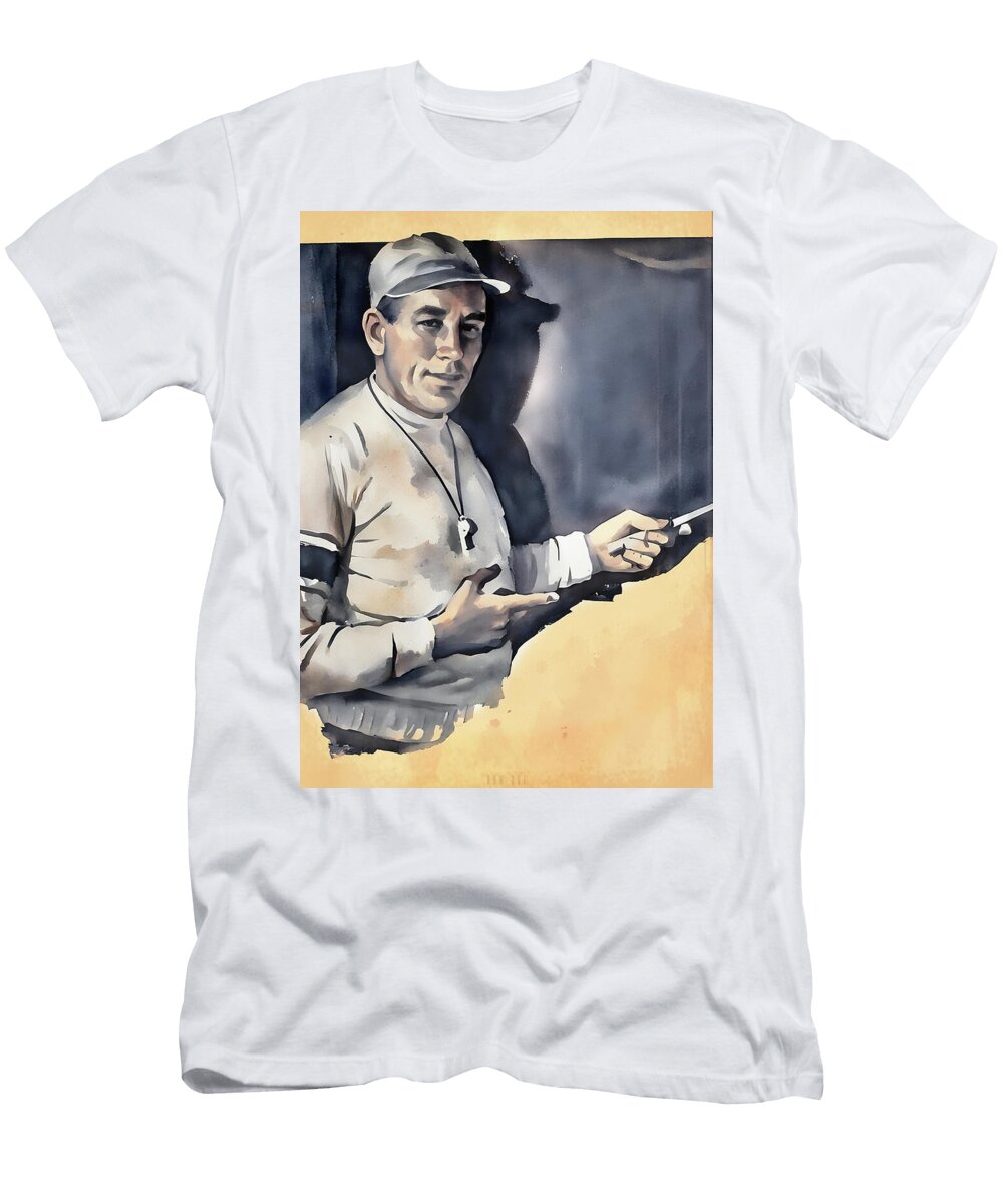 Football Coach At Blackboard Row One Brand T-Shirt