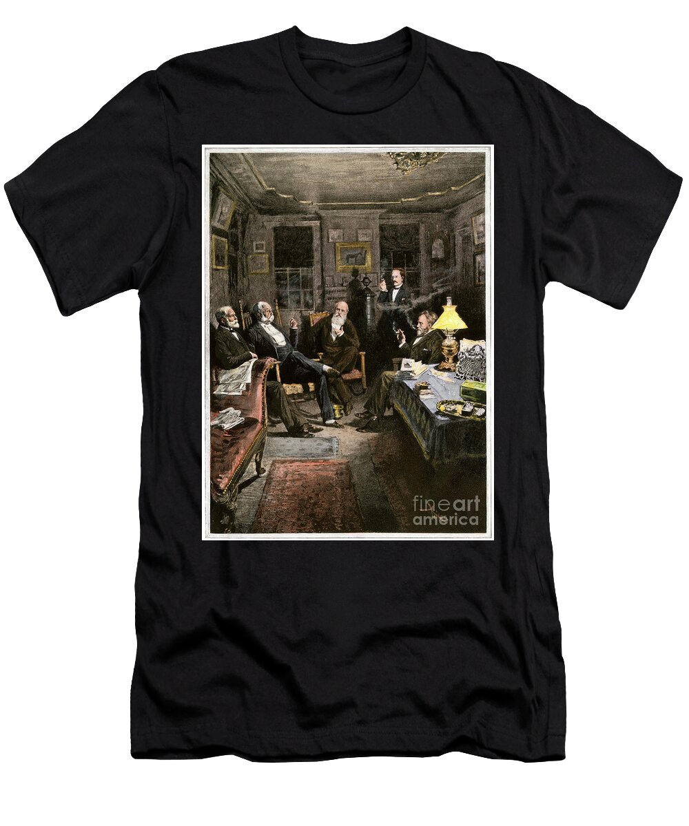 Former President US Grant with Friends in the Smoking Room At Wc Whitneys Trotting Horse Farm American School T-Shirt