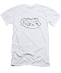 Frog on a Lily Pad Black and White Line Art Drawing Lj Knight T-Shirt