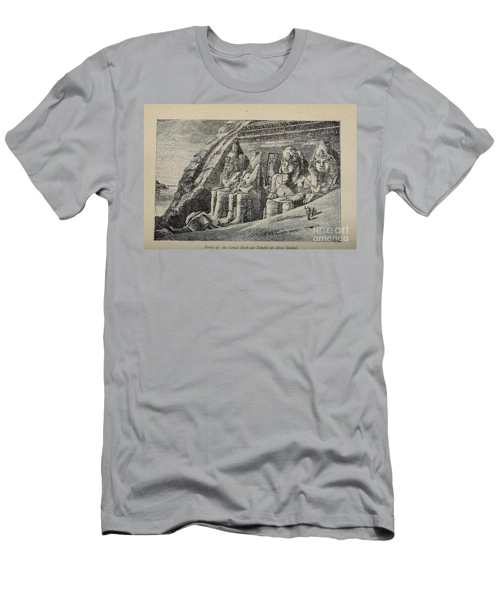 Front of Rock Cut Temple At Abu Simbel M3 Historic Illustrations T-Shirt