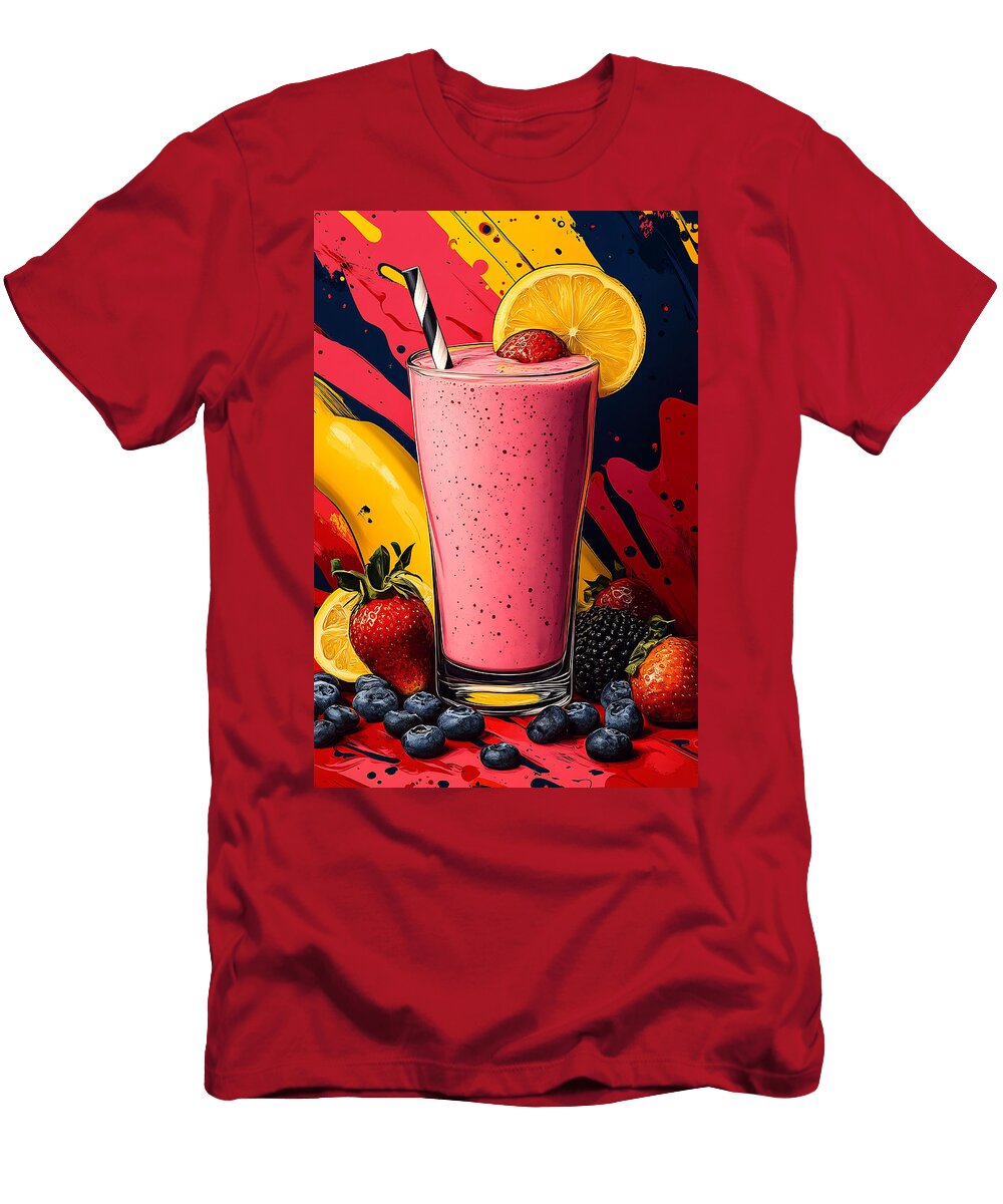 Fruit Smoothie Pop Art Bold Colorful Summer Drink Illustration Dream Stuff T-Shirt