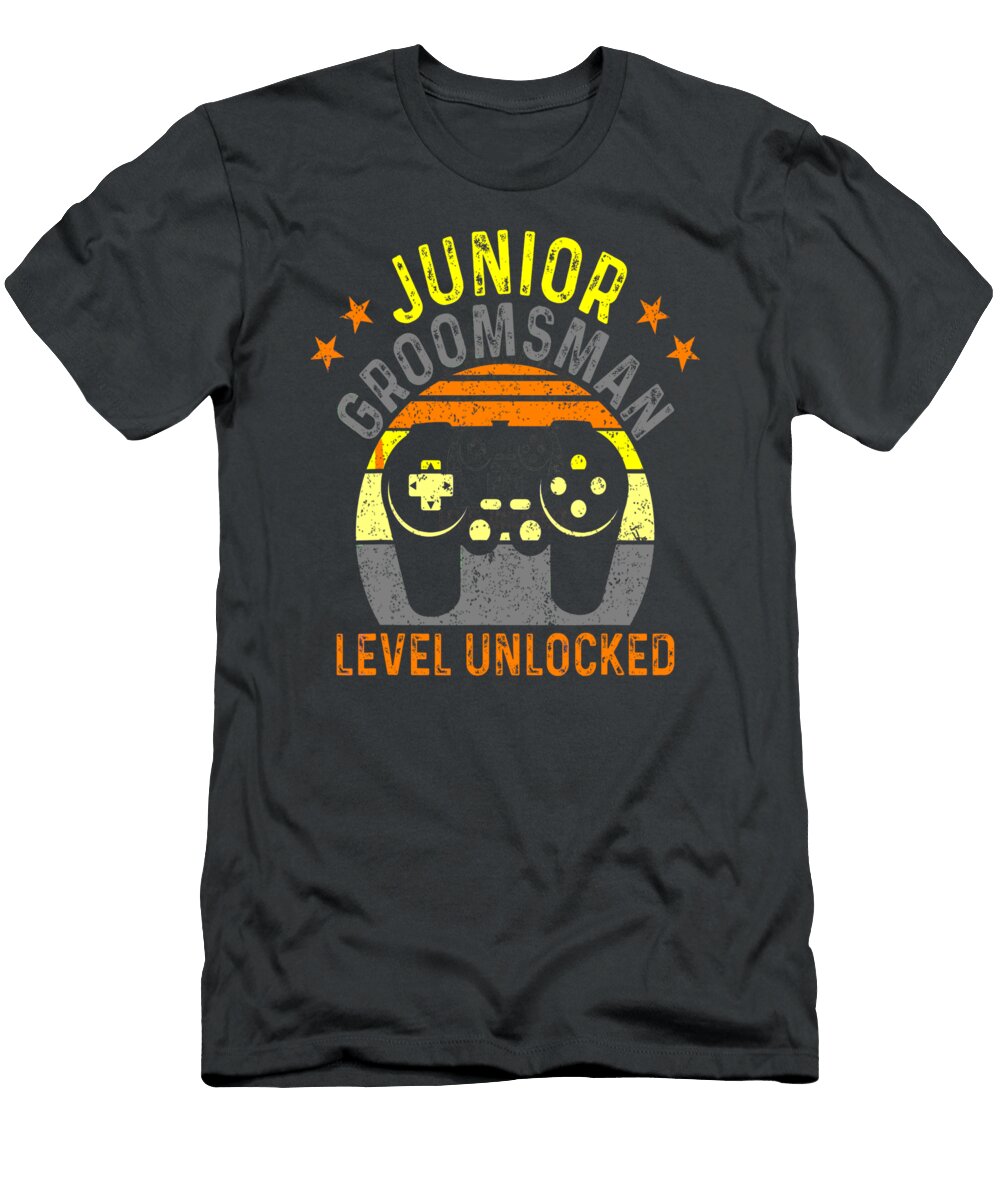 Gamer Junior Groomsman Level Unlocked Video Gaming Wedding Taij Ajuni T-Shirt