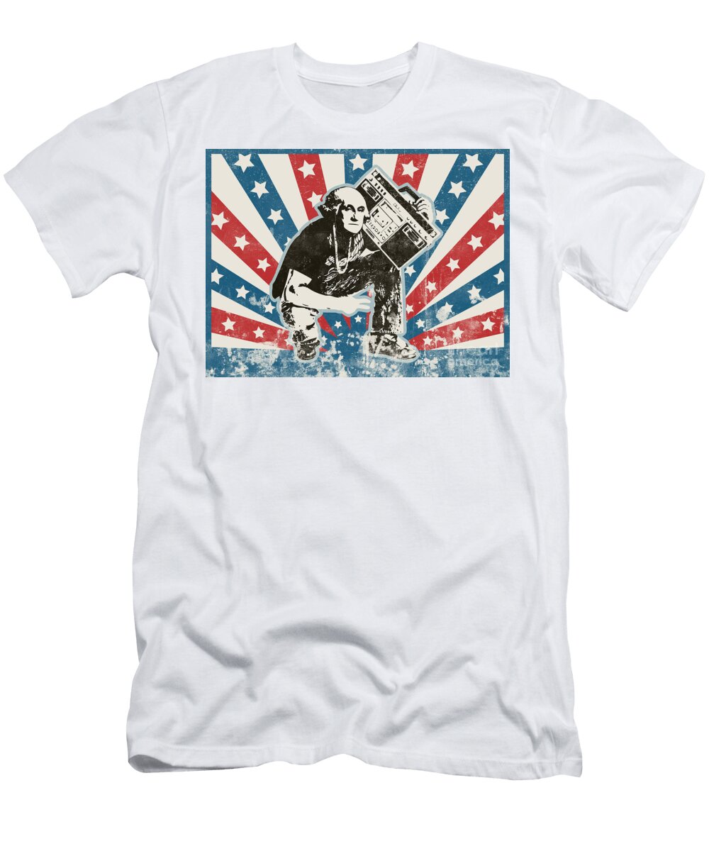 George Washington Boombox Pixel Chimp T-Shirt