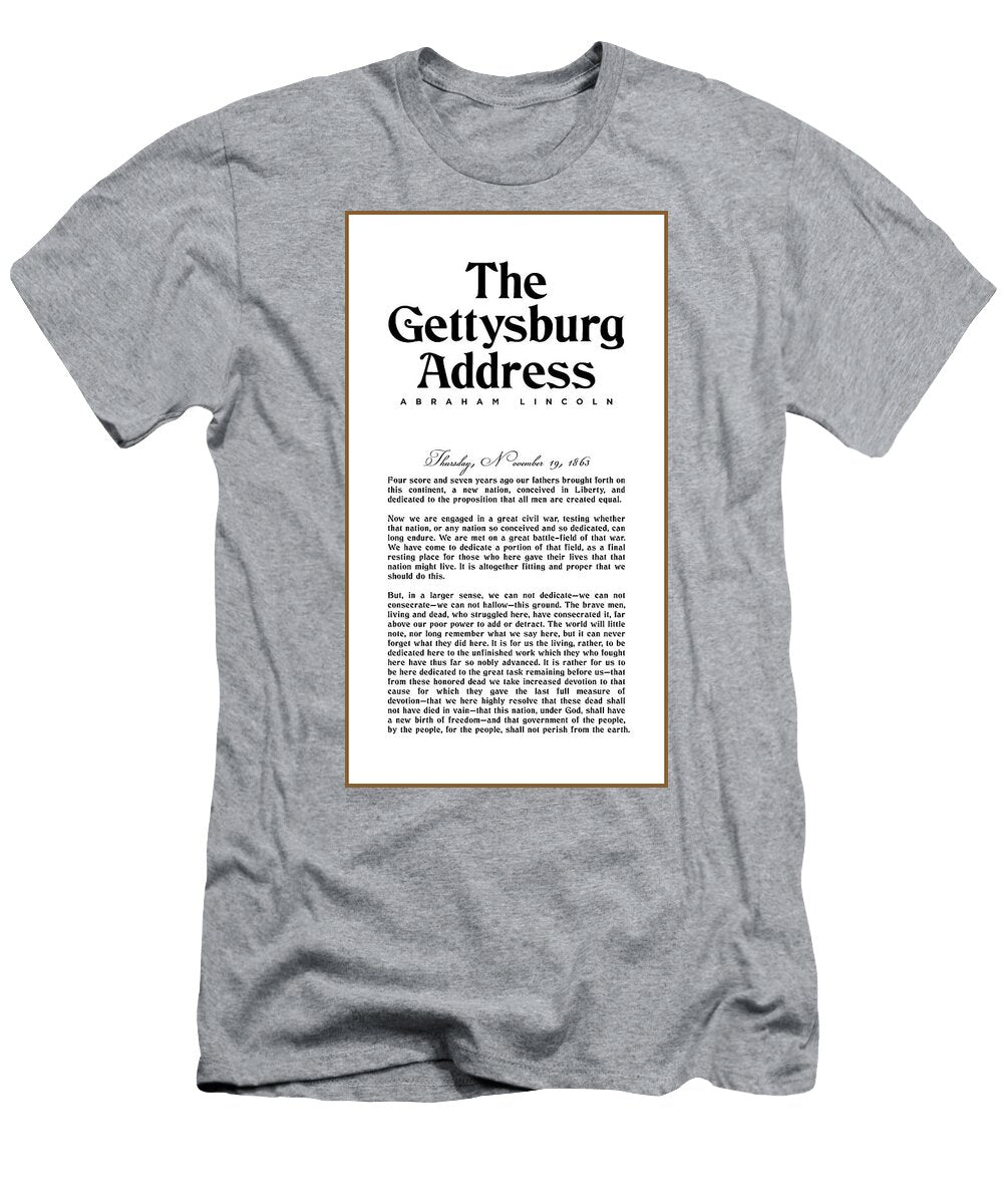 Gettysburg Address Print Abraham Lincoln Speech American History Poster 01 Studio Grafiikka T-Shirt