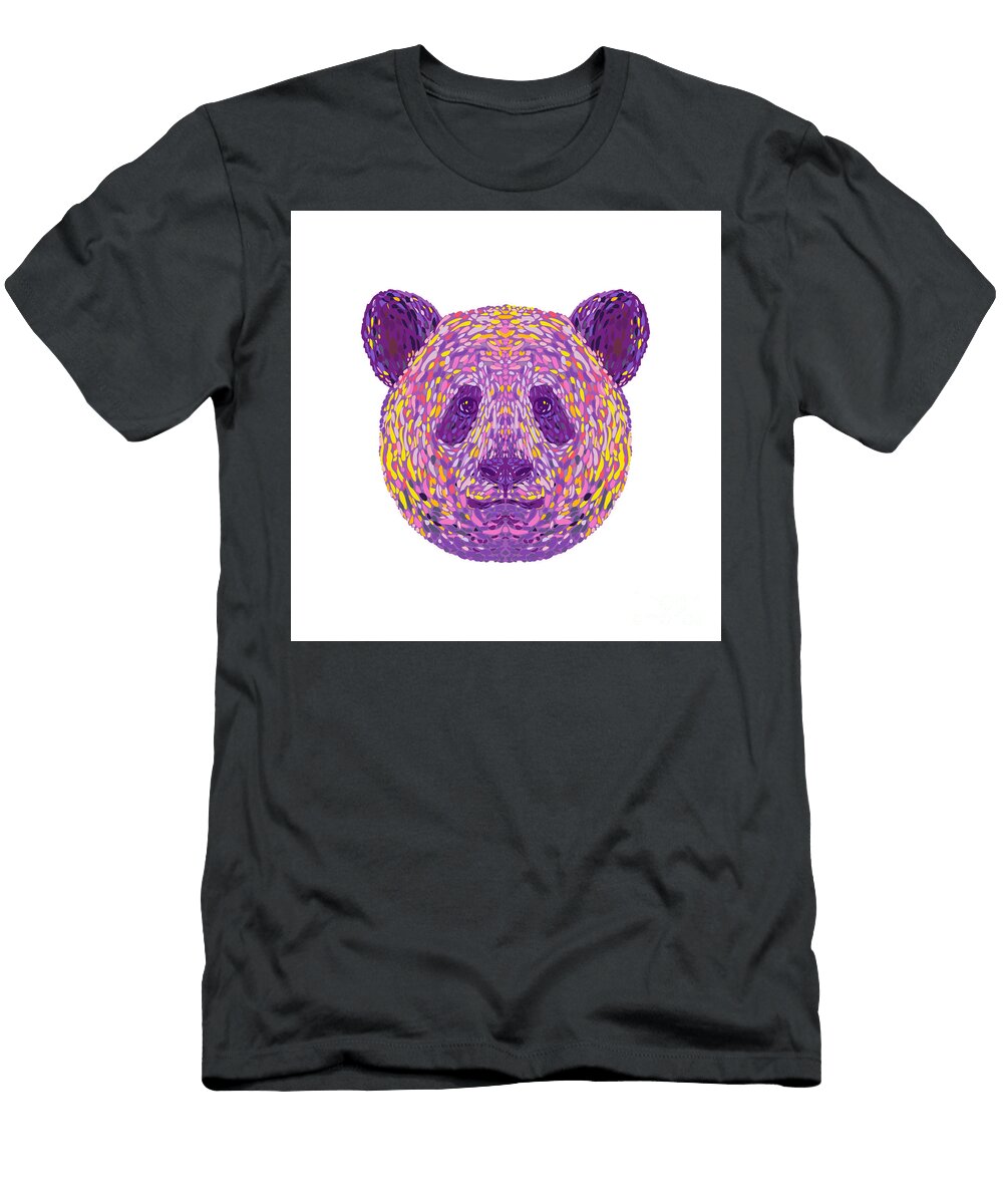 Giant Panda or Panda Bear Head Front View Pointillist Impressionist Pop Art Style Aloysius Patrimonio T-Shirt