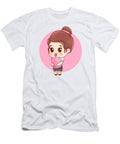 Girl in Cartoon Style Student Uniform Holding a Small Pink Notebook Ursula Amaya Garnique T-Shirt