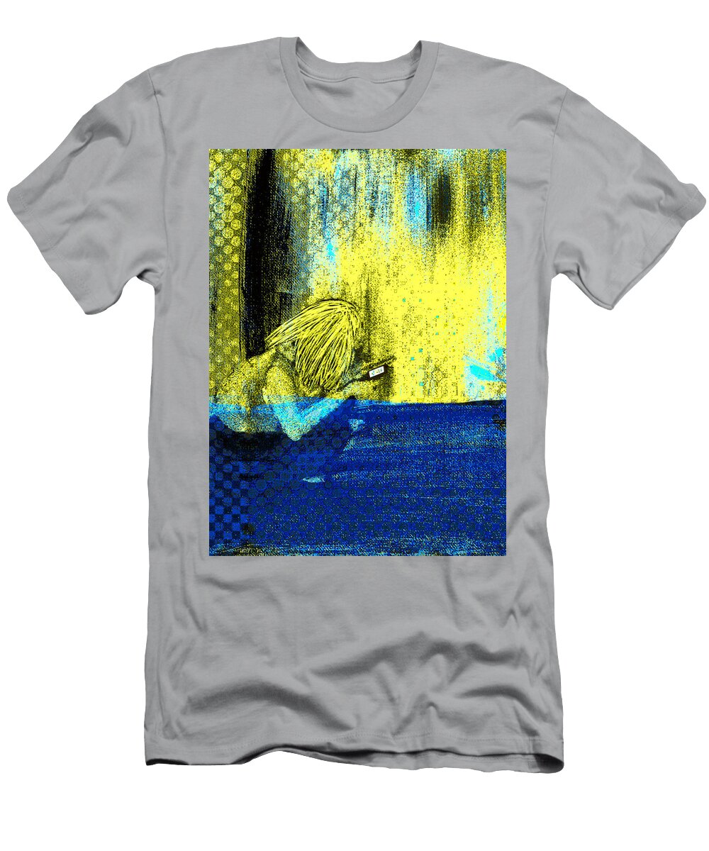Girl on Phone Pop Art Joy Mckenzie Abbie Shores T-Shirt