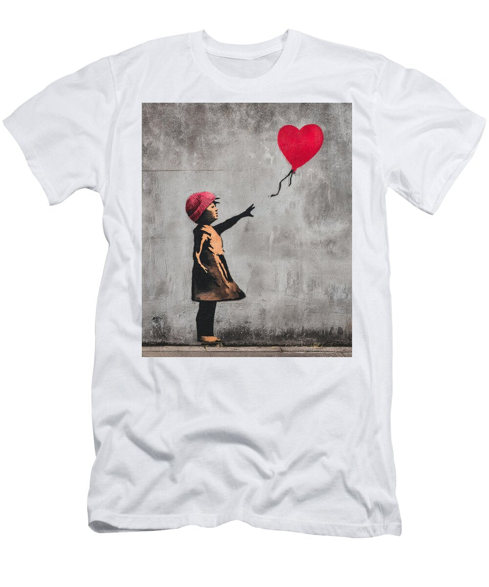 Girl with Heart Balloon Kevin Walker and Pixel Reverie T-Shirt