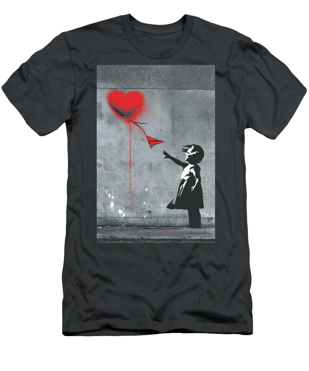 Girl with Red Balloon Kevin Walker and Pixel Reverie T-Shirt