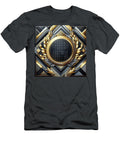 Gold and Silver Halftone Pattern on Geometric Black Background Talha Khan T-Shirt