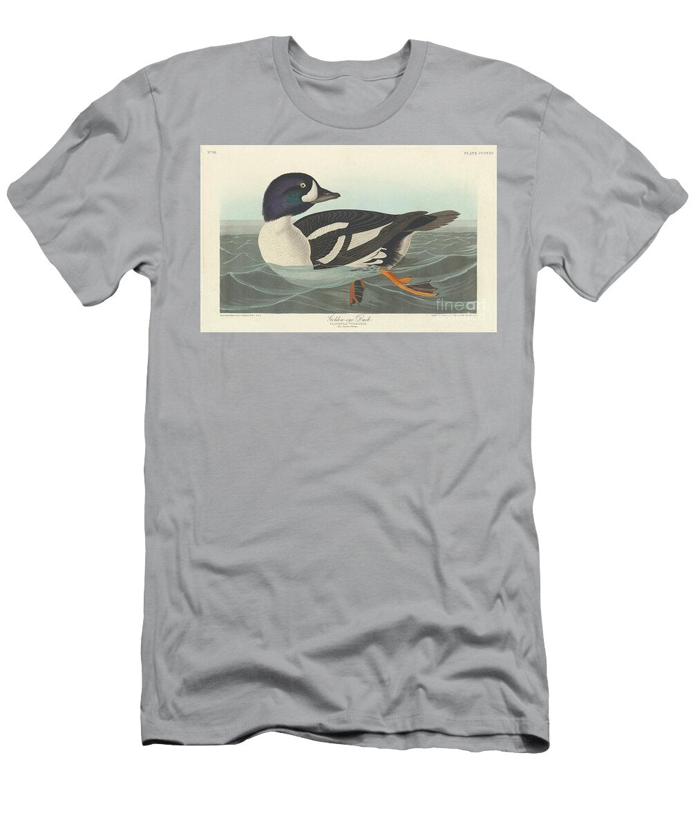 Golden Eye Duck 1836 Coloured Engraving John James Audubon T-Shirt