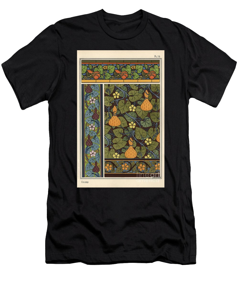Gourd in Wallpaper Stained Glass and Fabric Patterns 1897 Lithograph Eugene Grasset T-Shirt