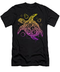 Gradient Color Sea Turtle Drawing Drawn Sea Turtle Underwater Life Illustration Turtle Lover Mounir Khalfouf T-Shirt