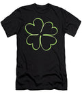 Green Four Leaf Clover Lineart Iris Richardson T-Shirt