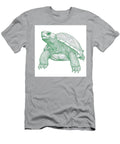 Green Line Art Drawing of a Galapagos Tortoise Turner Quane T-Shirt