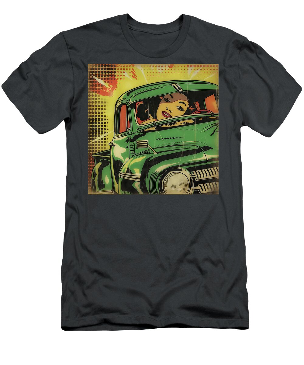 Green Truck Comic Book Panel 120 Mad Paperairplanes T-Shirt