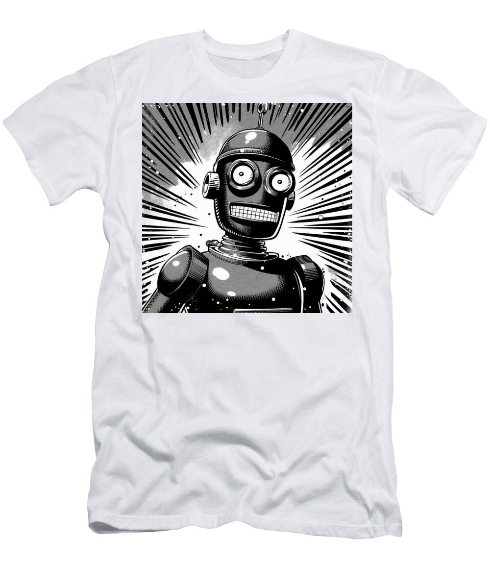 Grinning Robot Comic Book Panel 110 Mad Paperairplanes T-Shirt