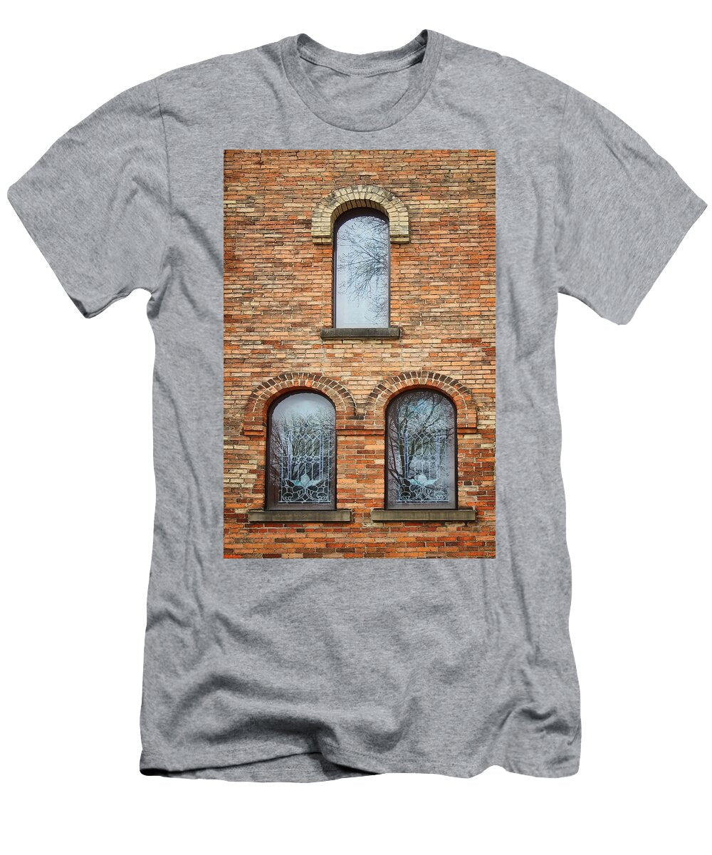 Grisaille Windows First Congregational Church Jackson Michigan Nikolyn Mcdonbell Tower First Congregational Chuald T-Shirt