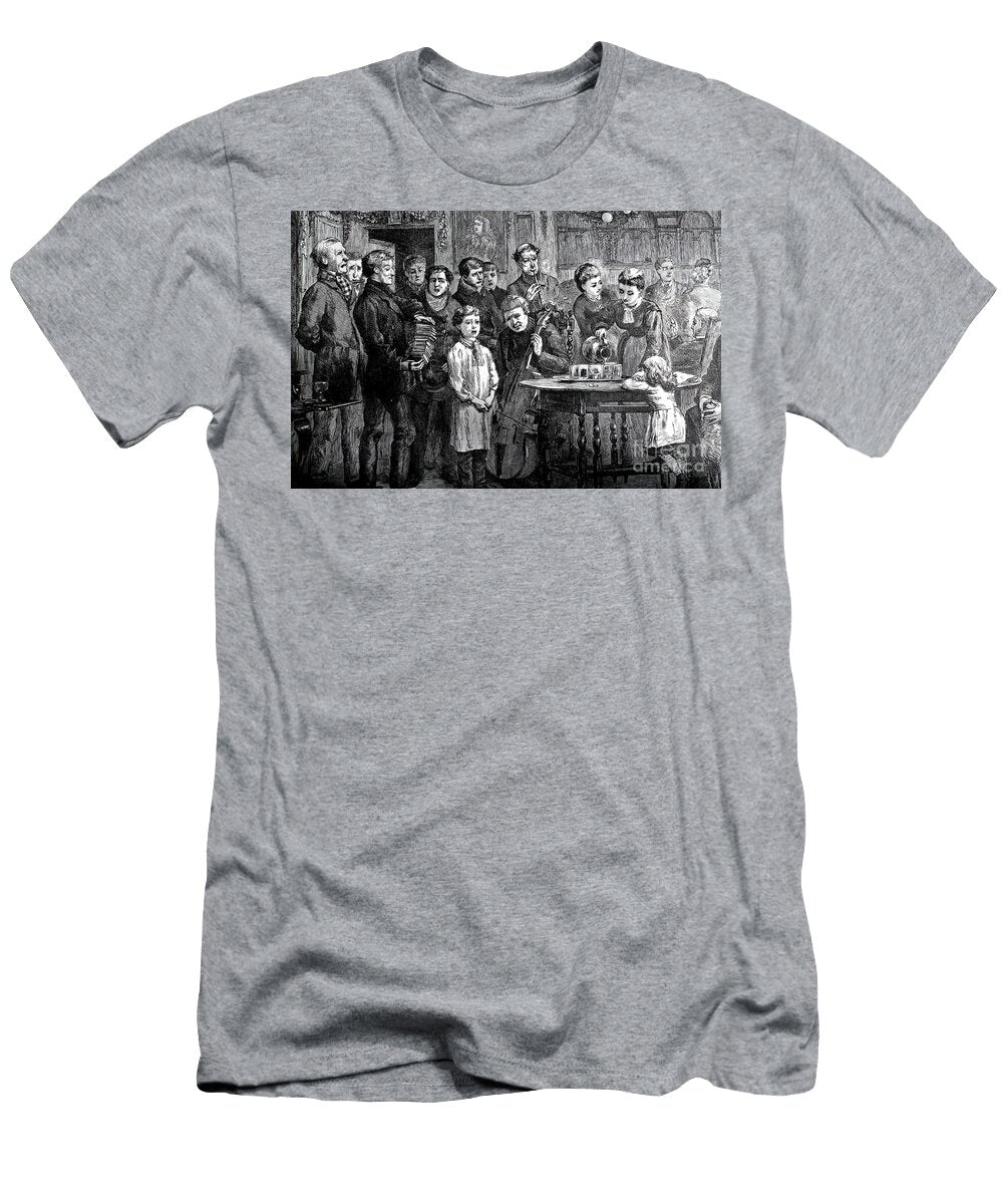 Group Celebrating Holiday with Singing Music Vintage 1800s Pete Klinger T-Shirt