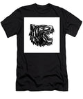 Growling Tiger Woodcut Black and White Aloysius Patrimonio T-Shirt