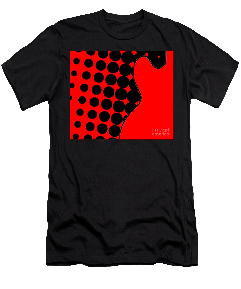Guitar in Red Half Tone Bigalbaloo Stock T-Shirt