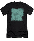 Gun Colt Pistol Turquoise Distressed Stencil with Grunge Effect John Vector T-Shirt