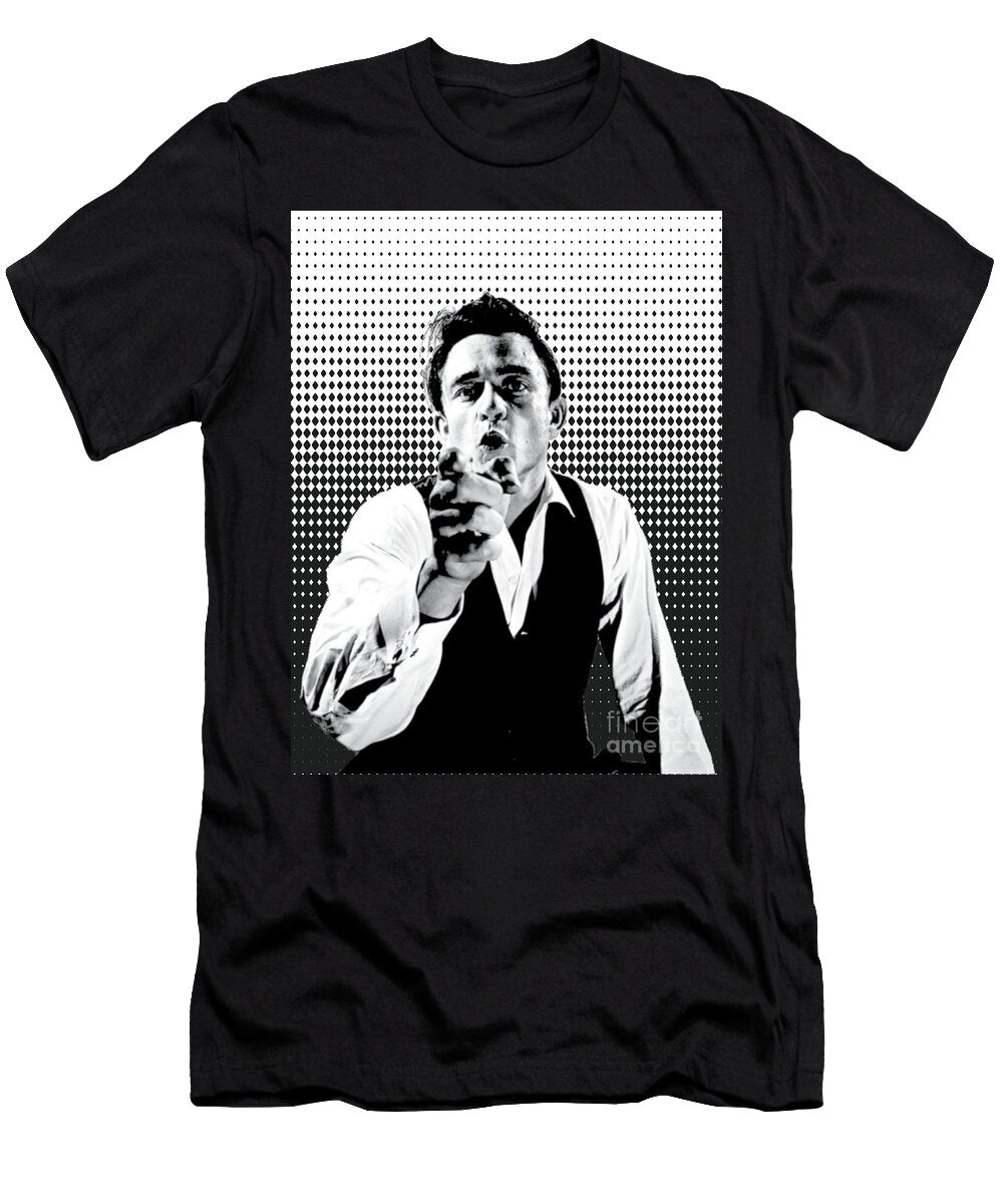Halftone Man in Black Mugshot Gallery T-Shirt