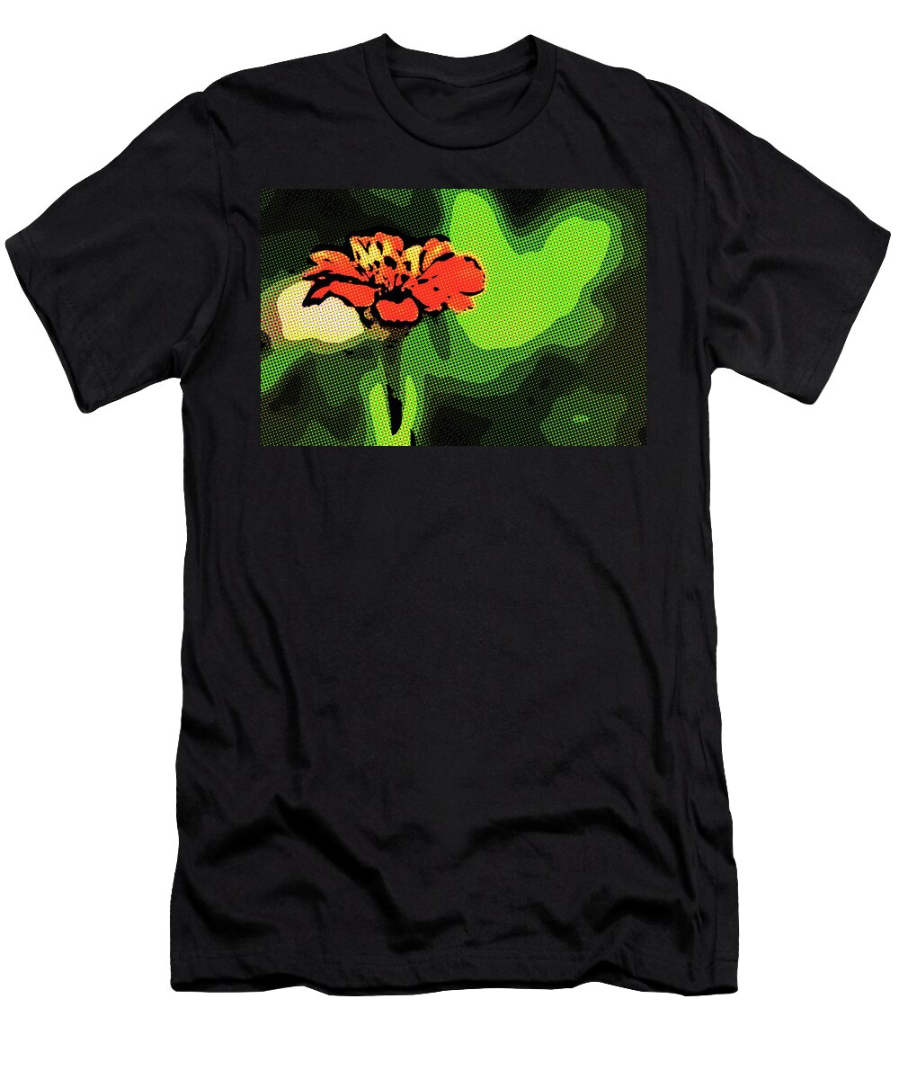 Halftone Red Zinnia Steven Green T-Shirt