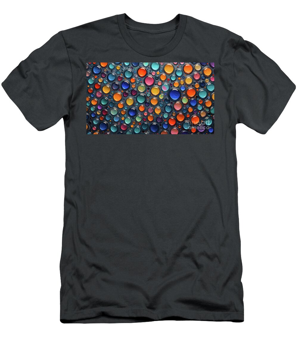 Hand Drawn Colorful Watercolor Geometric Seamless Polka Dot Patt Turgay Koca T-Shirt