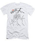 Happy Couple Making High Five Gesture High Five Minimal Illustration Hands Gesture Drawing No 1 2 Mounir Khalfouf T-Shirt