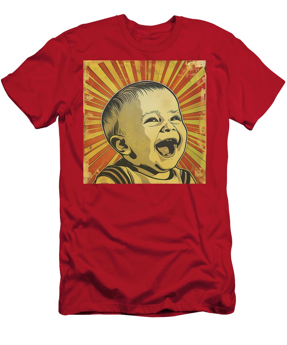 Happy Laughing Baby Comic Book Art 70 Mad Paperairplanes T-Shirt