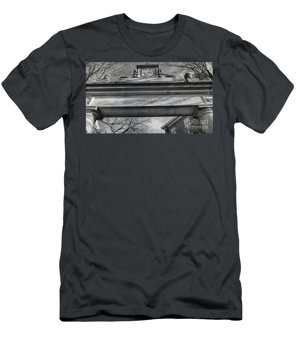 Harvard University Gate Black and White Douglas Barnard T-Shirt