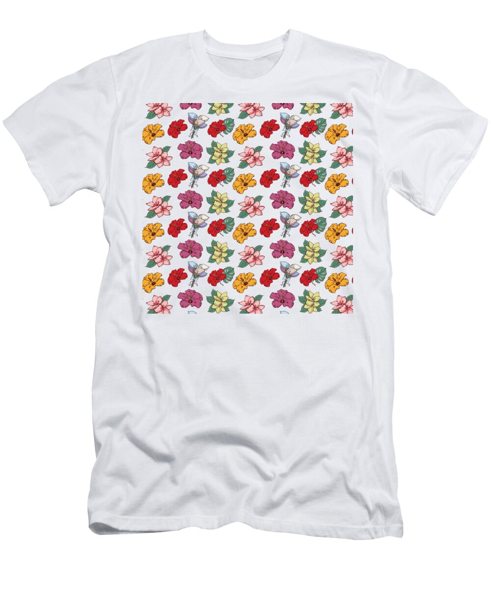 Hawaiian Tropical Flowers Mohamed Osman T-Shirt