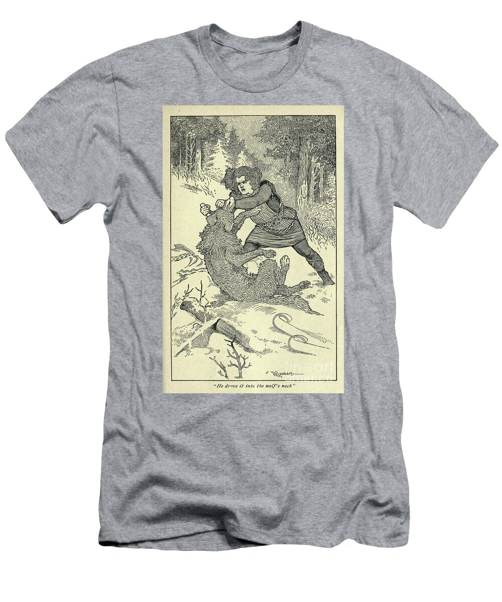 He Drove It Into the Wolfs Neck L Historic Illustrations T-Shirt