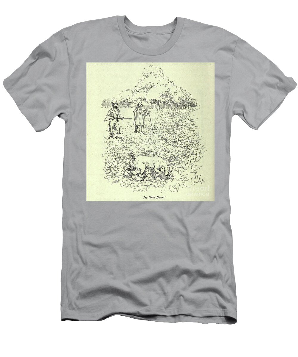 He Likes Dash L2 Historic Illustrations T-Shirt