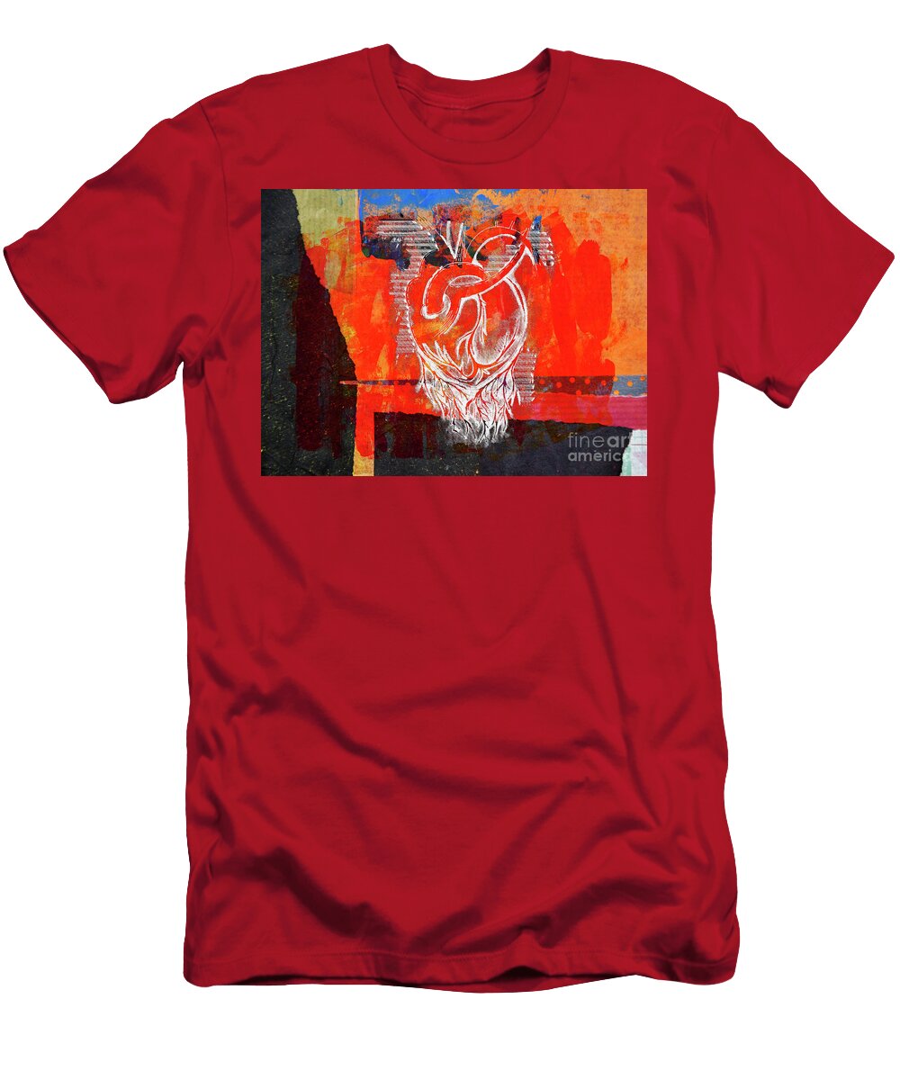 Heart on Texture Wall Ariadna De Raadt T-Shirt