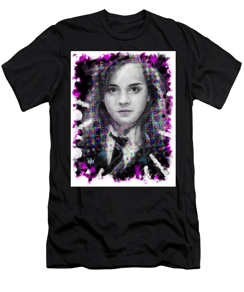 Hermione Granger Halftone Portrait Garth Glazier T-Shirt