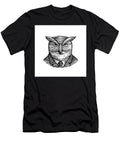 Hipster Owl Suit Woodcut Aloysius Patrimonio T-Shirt