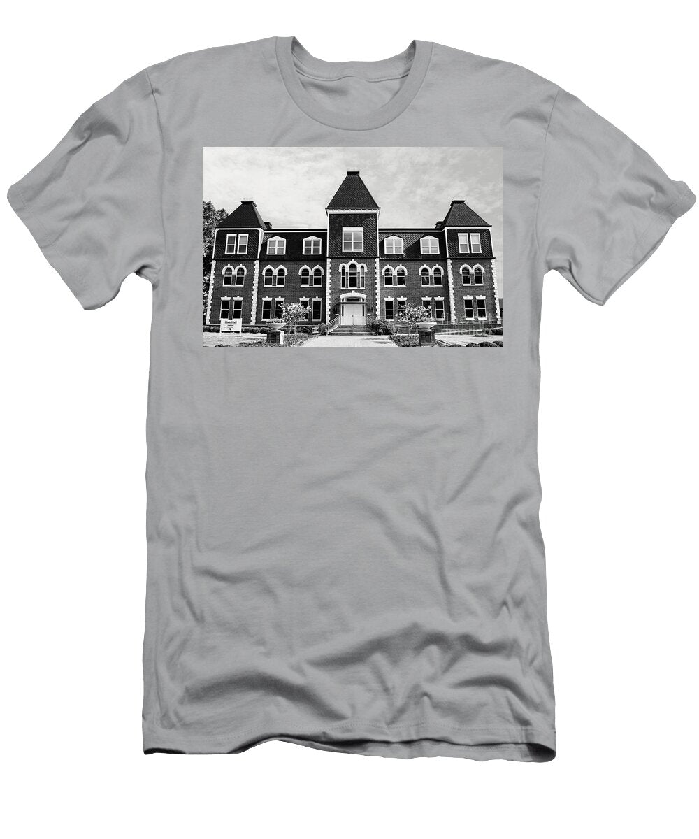 Historic Brick Building Louisiana Tech University Hale Hall Ruston Black and White Dmr Filho T-Shirt