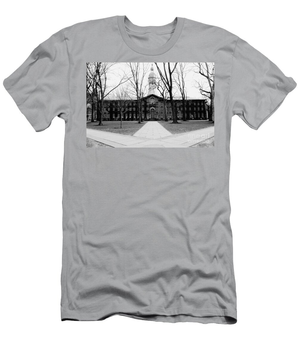 Historic Princeton University Nassau Hall Ivy Covered Building Black and White Dmr Filho T-Shirt