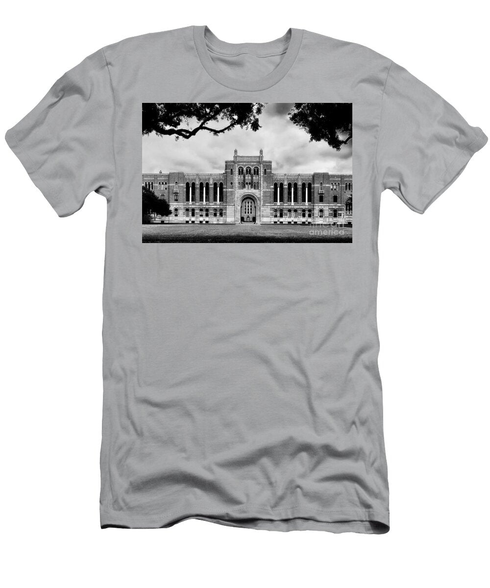 Historic Rice University Lovett Hall and Sallyport Houston Black and White Dmr Filho T-Shirt