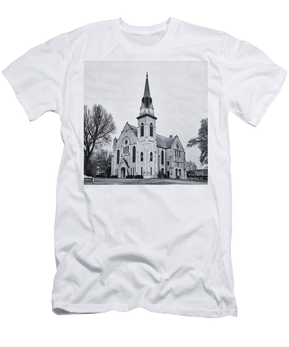 Historic Stone Chapel Drury University Springfield Missouri Campus Heritage in Black and White Dmr Filho T-Shirt