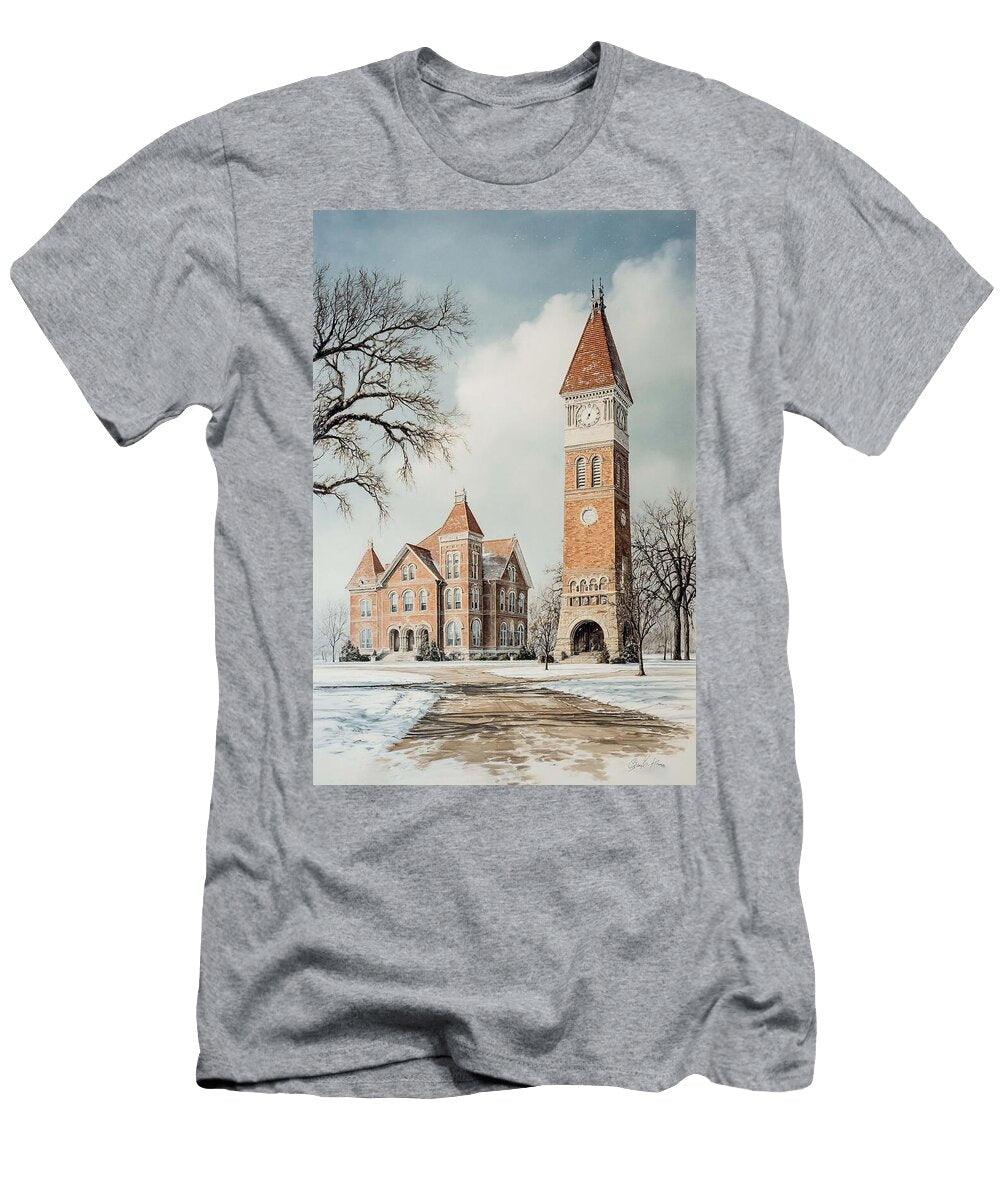 Historic Tower in Winter Scene Iowa State Campus Hollie Love T-Shirt