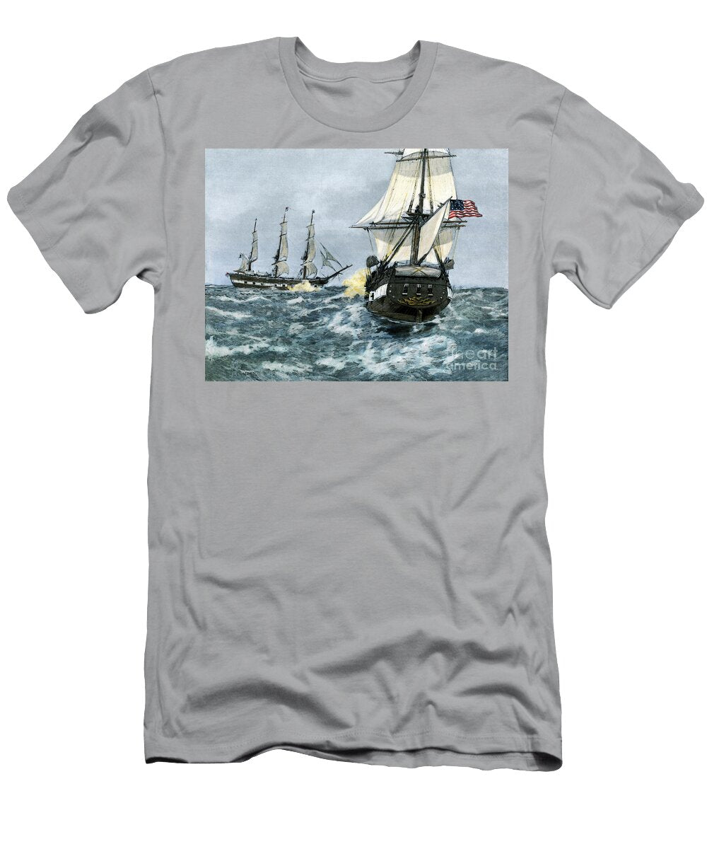 Hms Macedonian Crossing the Bow of Uss United States War of 1812 American School T-Shirt