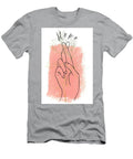 Hope Sign Print Minimal Hand and Leaves Printable Symbol of Hope Hand Gesture Drawing Minimalist Mounir Khalfouf T-Shirt